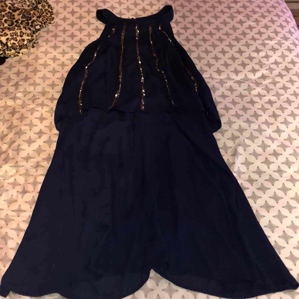 5/$25 Navy embellished boutique dress size L